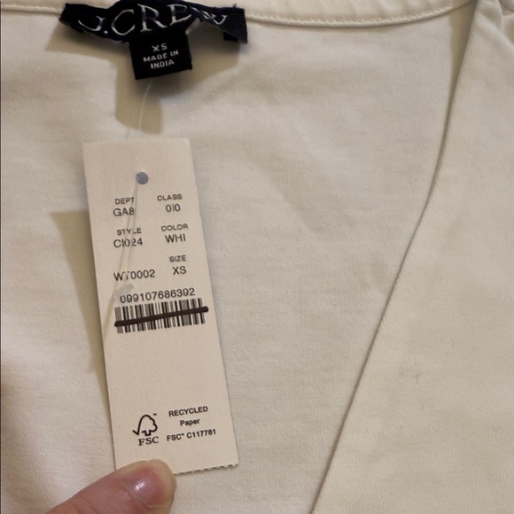 J. Crew Stretch cotton-blend V-neck top Size XS - Picture 6 of 11